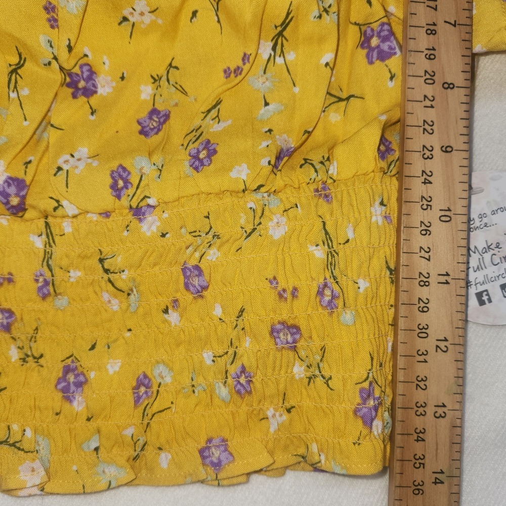 NWT Jolie & Joy Top Coquette Crop M Yellow Purple Floral Fairycore Summer - Picture 8 of 8